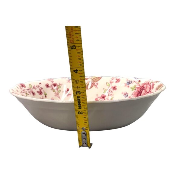 Johnson Brothers Rose Chintz Vegetable Bowl Porcelain 9" Oval Serving Vintage - Picture 5 of 9